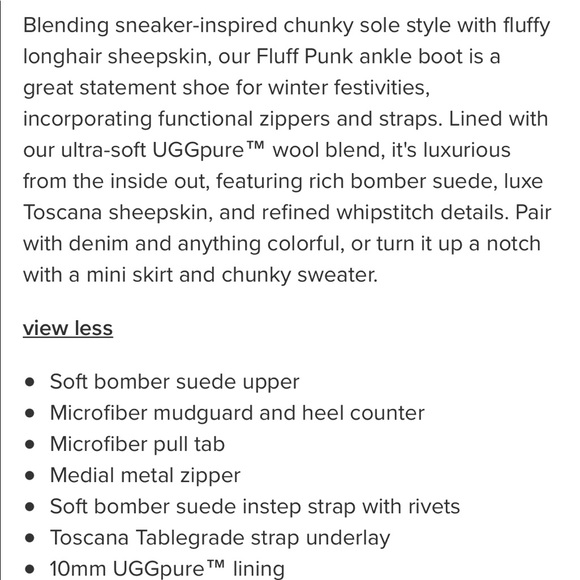 UGG Fluff Punk Black Ankle Boot Brand New in Box - Picture 15 of 16